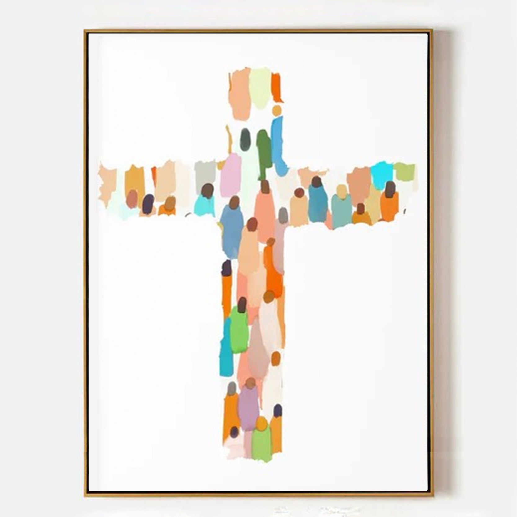 Arabelart Modern Minimalist Christian Art of a Colorful Cross AR1510
