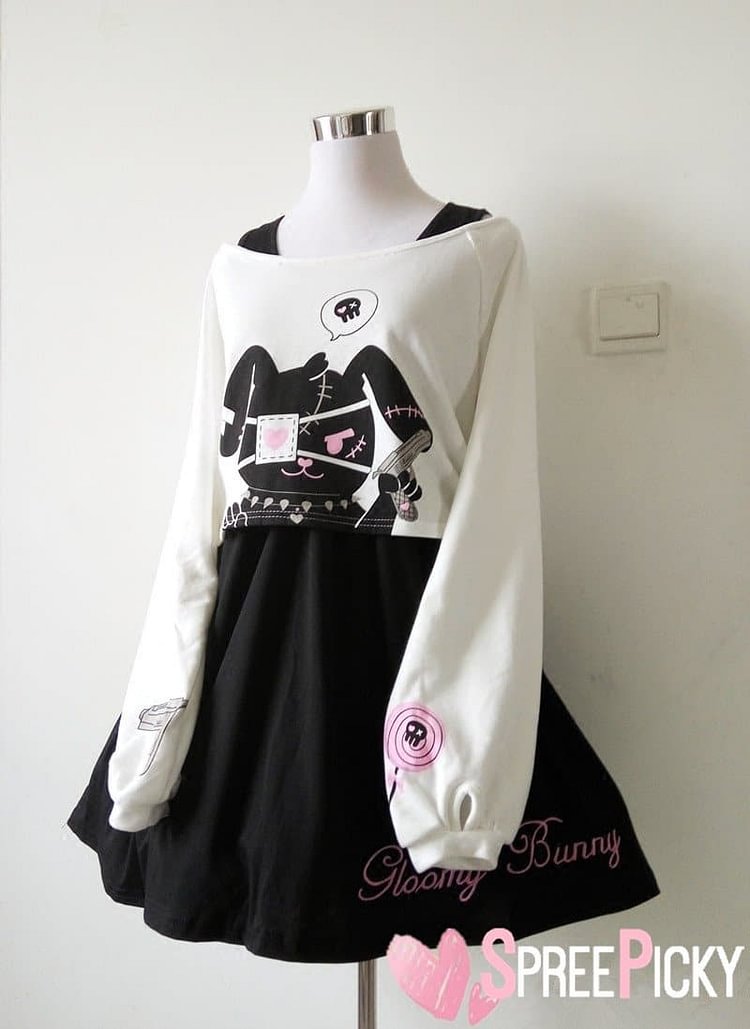 Goth Lolita Kuro-Bunny Long Sleeve Set SP179076
