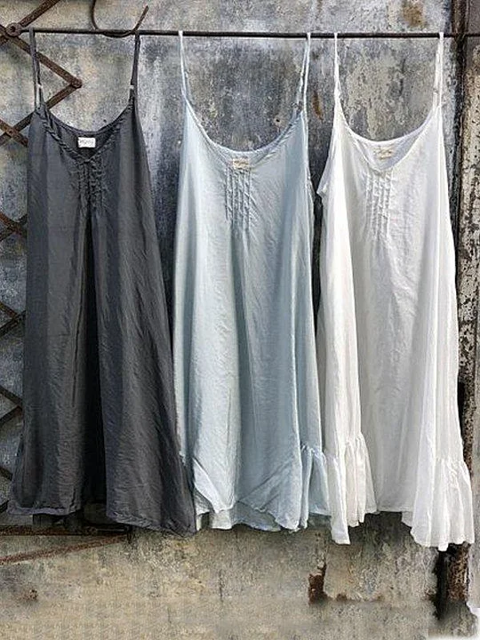 Casual Cotton Ins Plus Sizesleeveless Camisole Dress