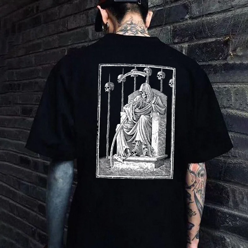 Lonely Grim Reaper Printed Men's T-shirt -  