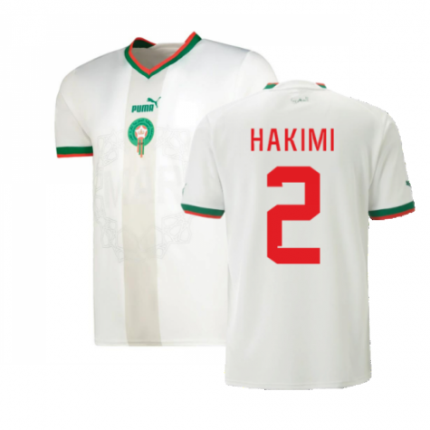 Maillot Maroc Achraf Hakimi 2 Extérieur Coupe du Monde 2022