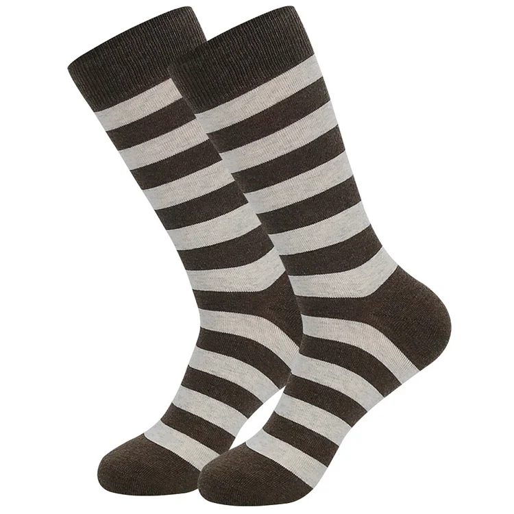 TIMSMEN Striped Four Seasons Combed Cotton Long-Leg Socks