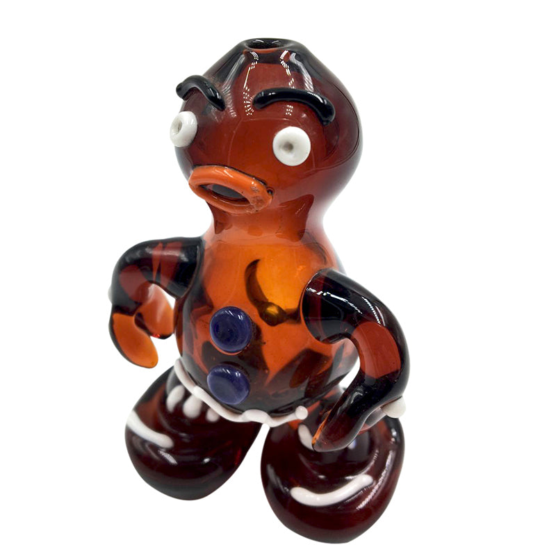 Red Zelda Volcano Lava People Design Glass Hand Pipe