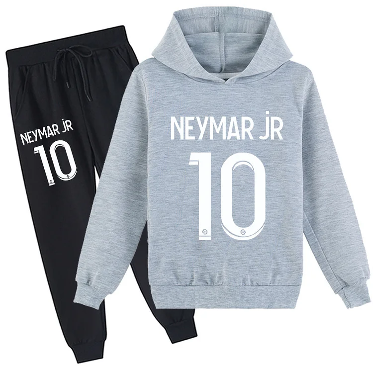 Mayoulove Neymar Zipper Jacket & Trousers Set - Stylish Football Theme Clothing for Boys & Girls, Perfect for Sports Enthusiasts, Fans & Kids Alike.-Mayoulove
