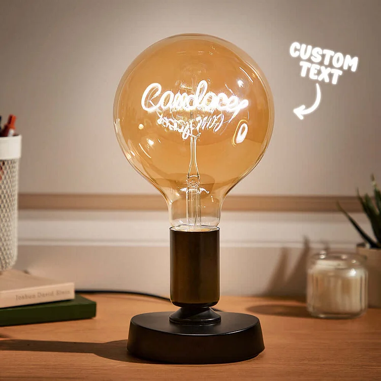 Custom Text Edison LED Filament Bulb