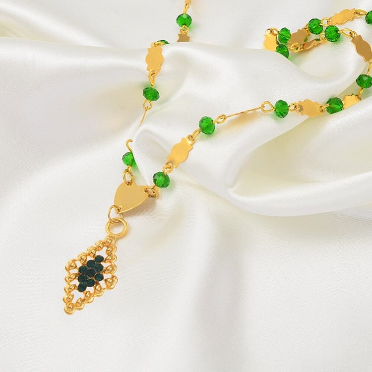 YOY-Multiple Colors Marshall Pendant Beads Chain Necklaces