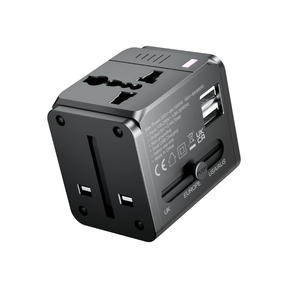 Universal Travel Adapter Worldwide With 3 USB C And 2 USB A Ports