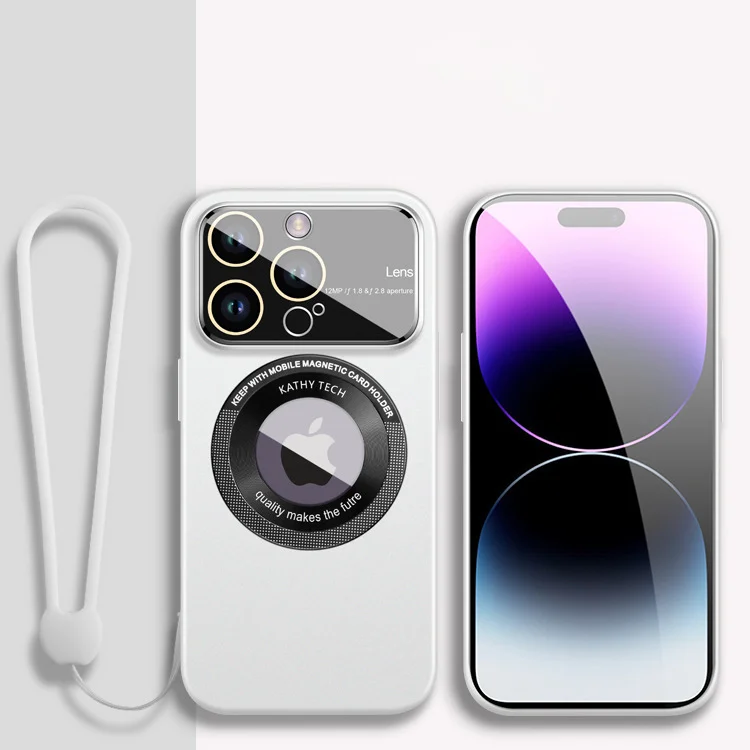 Lanyard Magsafe Magnetic Wireless Charging Phone Case Lens Protector And Transparent Logo Window For IPhone 14/14 Pro/14 Pro Max/14 Plus/13/13 Pro/13 Pro Max