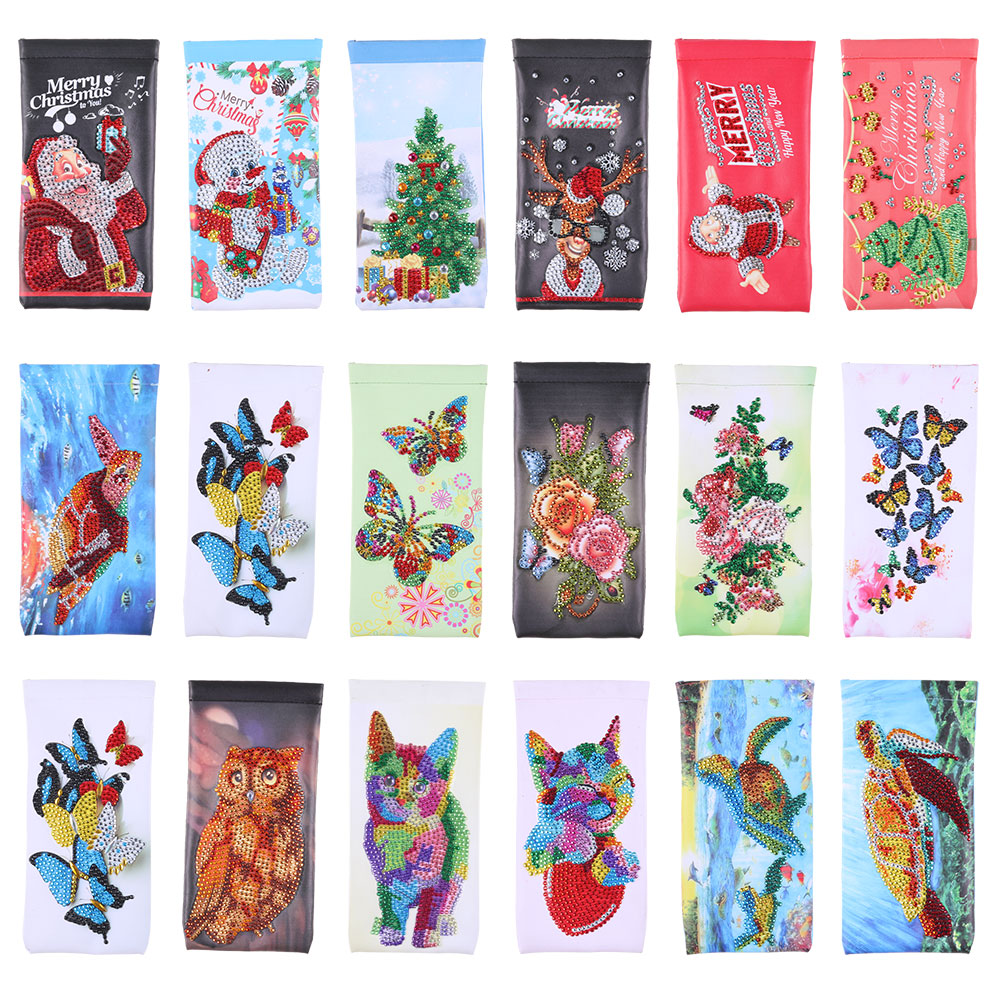 DIY Diamond Painting Glasses Storage Bags Organizer Waterproof Glasses  Pouches