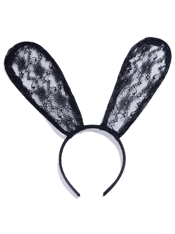 Headdress Lace Rabbit Ear Hair Hoop - Rose Toy