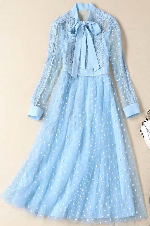 Kate Middleton Elegant Light Blue Lace Dress - Life is Beautiful for You - SheChoic