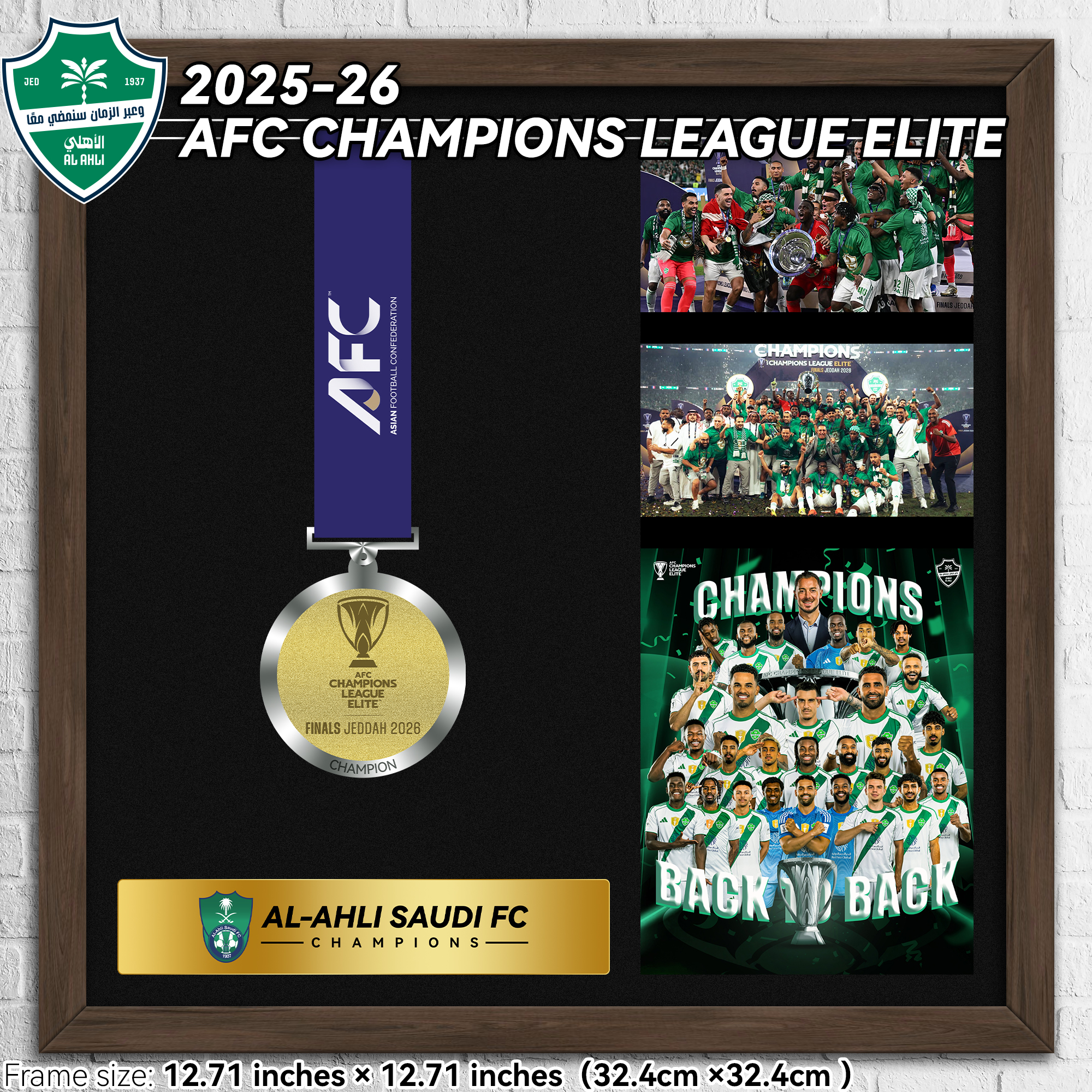 AFC Champions League Elite Champions Medal Frame（Medal Included）