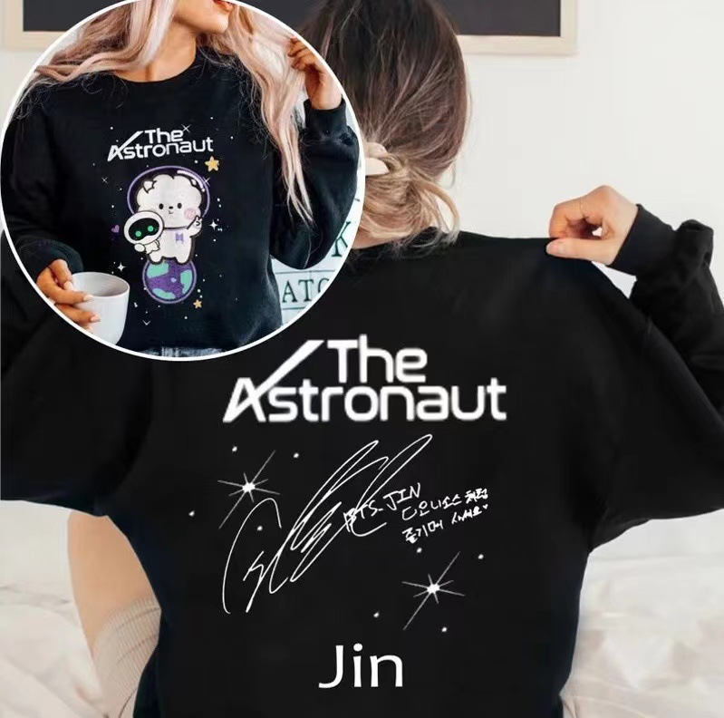 BTS JIN THE Astronaut Wootteo Black Sweatshirt