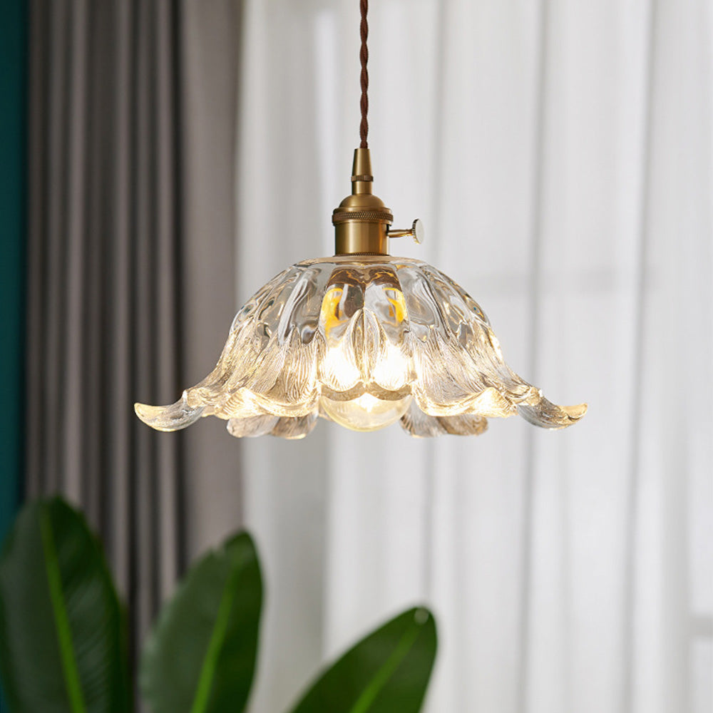 Vintage Flower Glass Shade Pendant Light