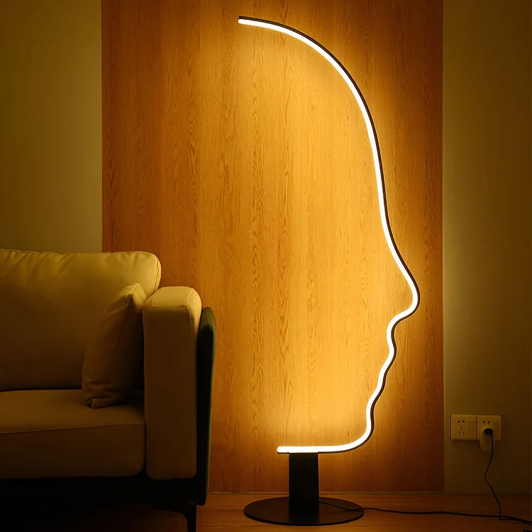 Art Face Shaped Dimming LED RGB APP Multi Color Nordic Floor Lamp