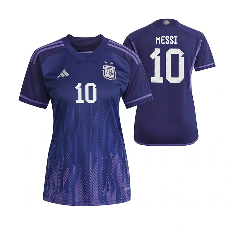 Women's Argentina Lionel Messi 10 Away Shirt Kit World Cup 2022