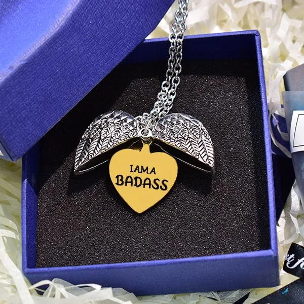 I Am A Badass Wing Necklace