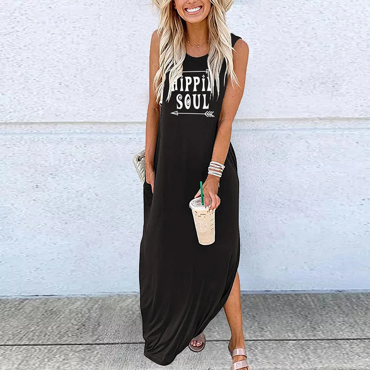 crew neck cotton dress hippie soul monogram print socialshop
