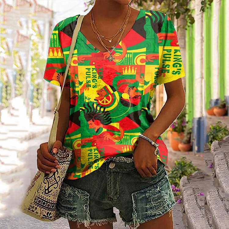 Reggae Abstract Print T-Shirt