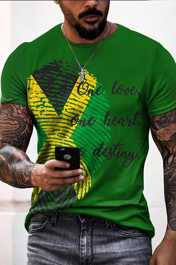 Men's Reggae Music Men's Casual Short Sleeve T-Shirt