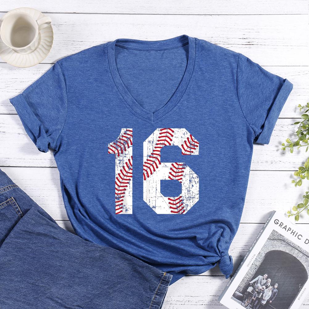 baseball V-neck T Shirt-Guru-buzz