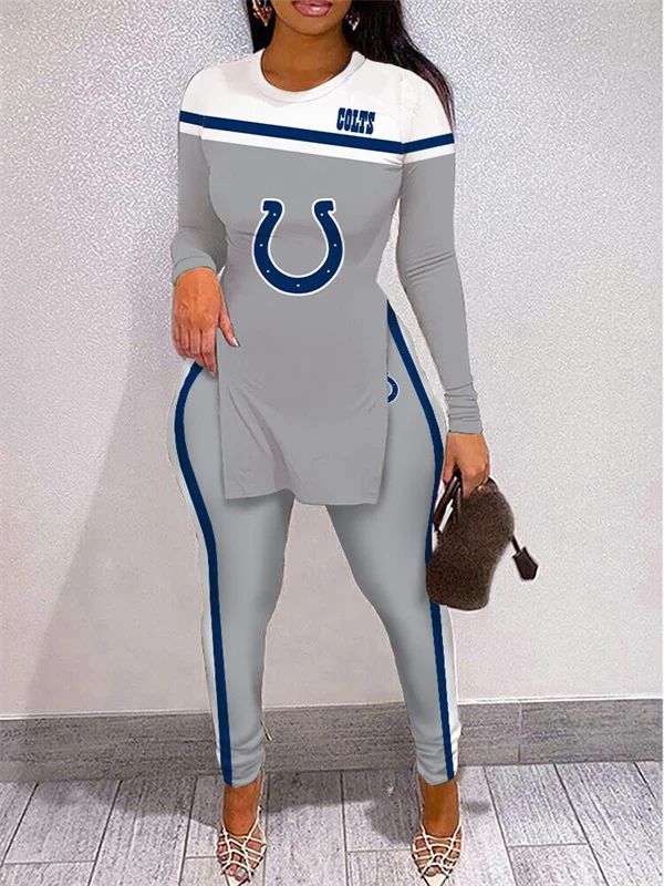Indianapolis ColtsLimited Edition High Slit Shirts And Leggings Two-Piece Suits
