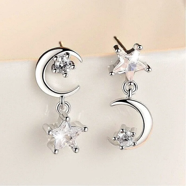 S925 Magic Moon Silver Earrings