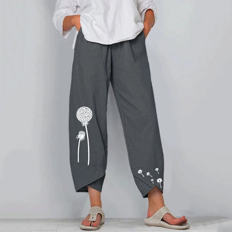 Comstylish Leg Print Casual Pants