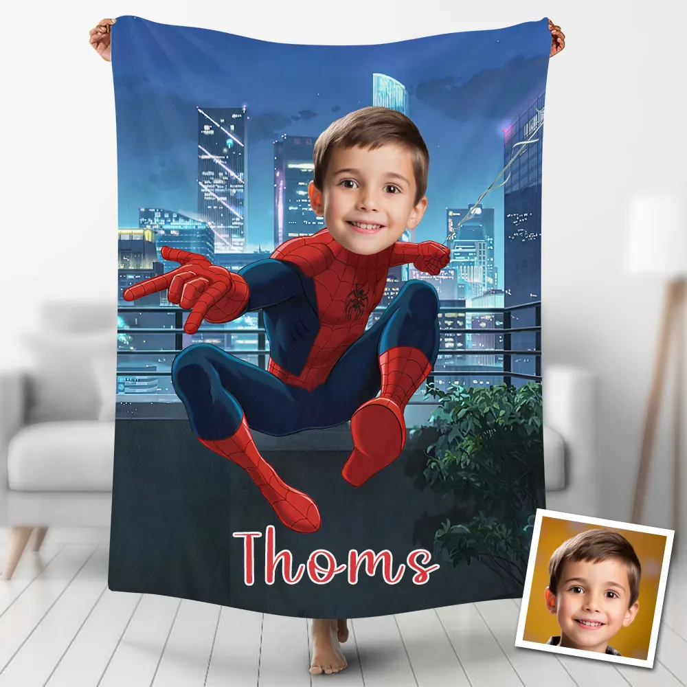 Custom Blankets Personalized Spider Man Superhero Blankets