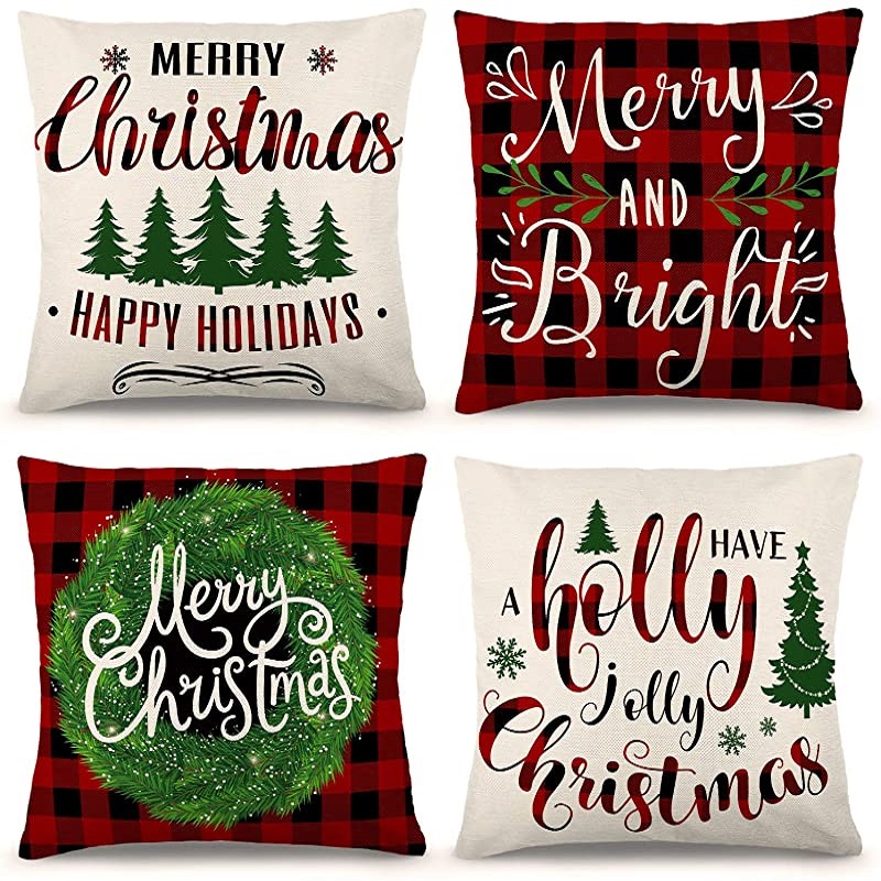 4x Merry Christmas Printed Pillow Case Modern New Year Decor Cushion Covers, 501 Original
4x Merry Christmas Printed Pillow Case Modern New Year Decor Cushion Covers, 501 Original