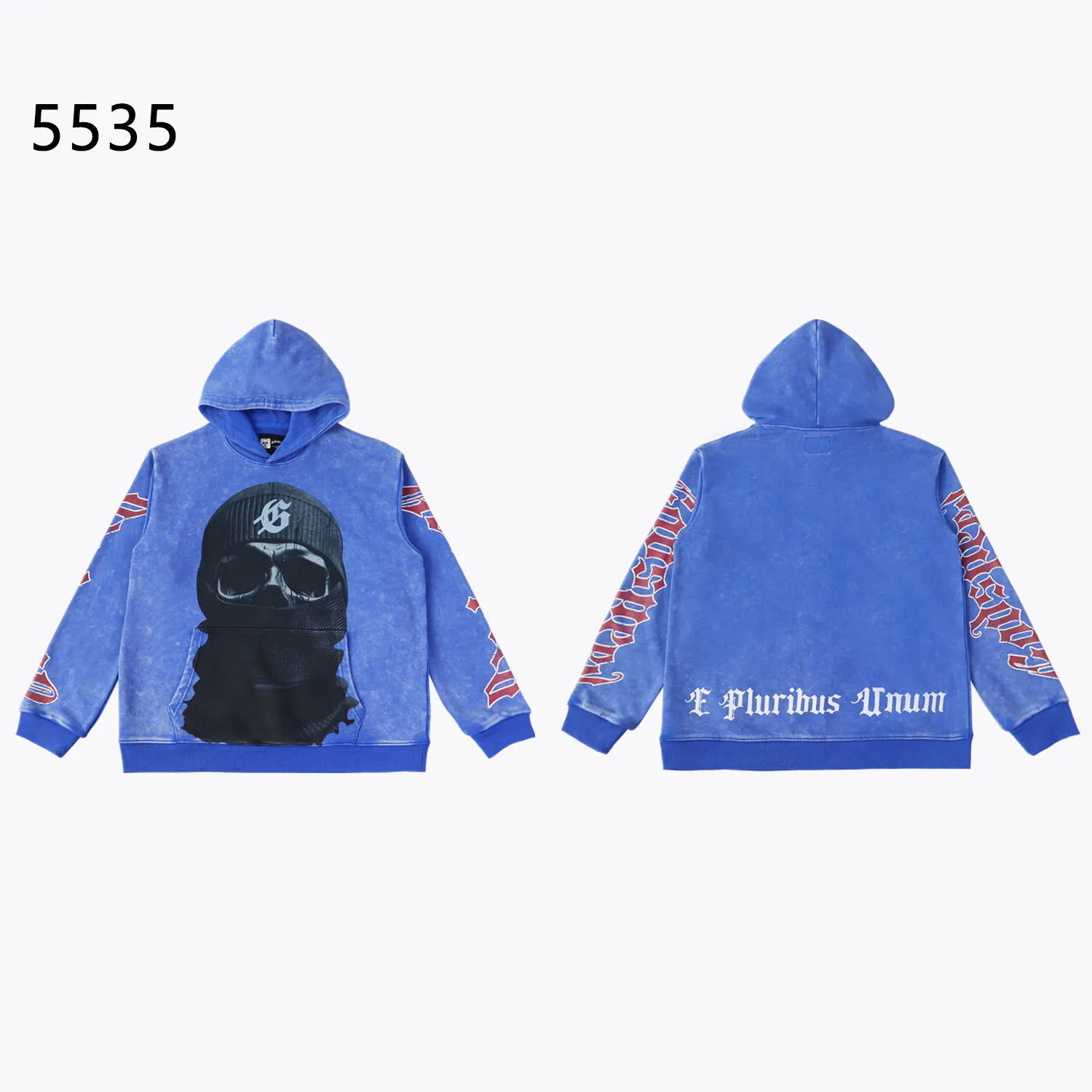 Godspeed Blue Hoodie – Masked Skull Print