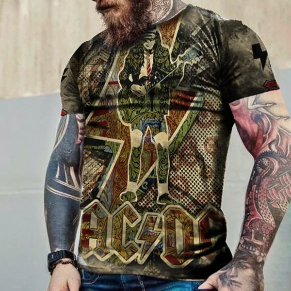 Mens Top Rock Band Print T-Shirt