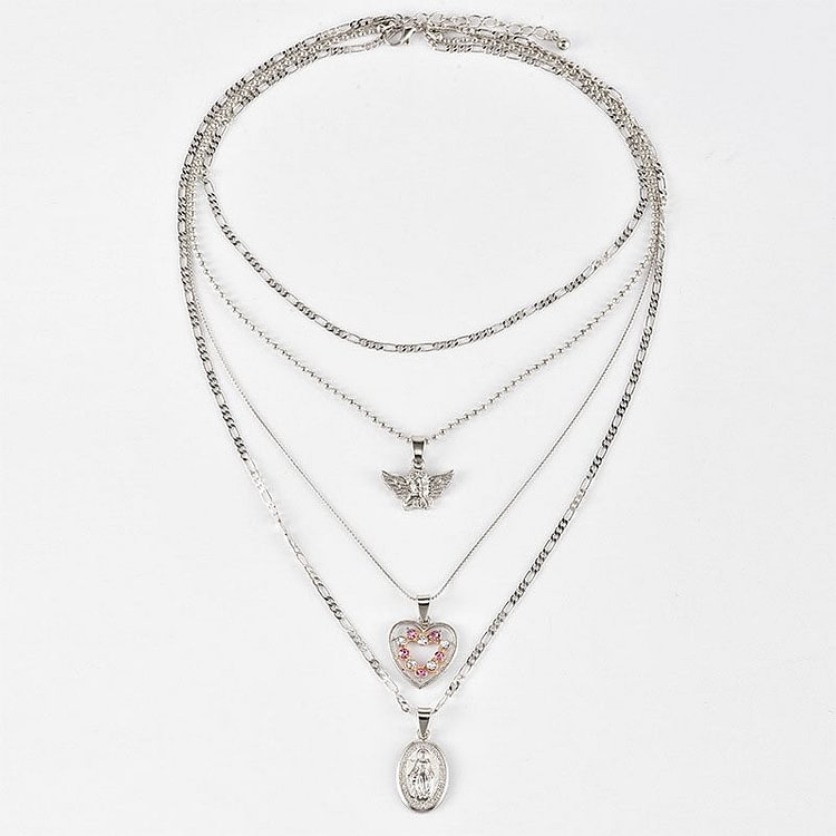 Angel Hollow Combination Multilayer Necklace