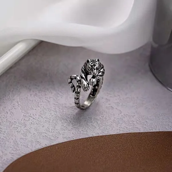 Sterling Silver Year Of The Tiger Amulet Ring