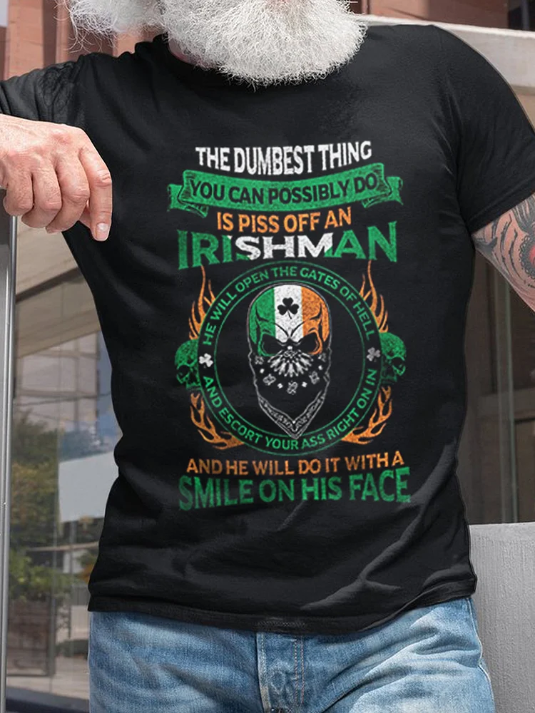 Men's American By Birth Irish By Blood Printed Casual T-Shirt