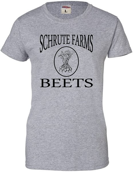 Go All Out Screenprinting Small Athletic Heather Womens Schrute Farms Beets T-Shirt - BlackFridayBuys
