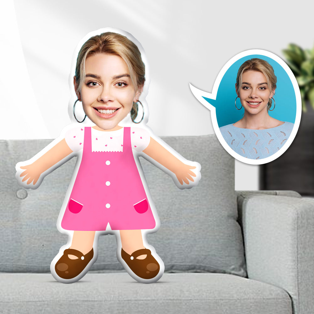 Custom Face Pillow, Pink Strap Dress, Body Pillow With Custom Face