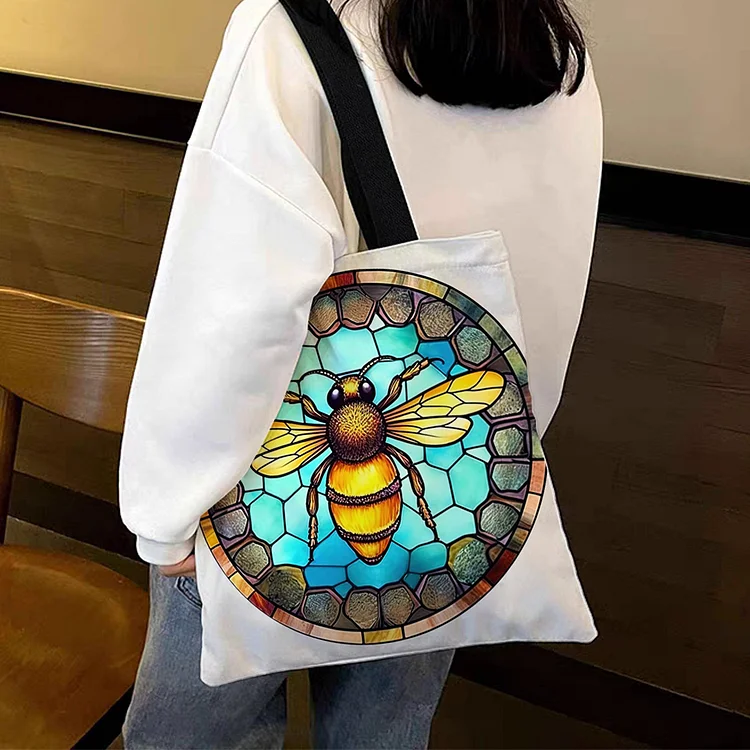 Shopper Bag - Glass Art - Bee 11CT Stamped Cross Stitch 40*40CM