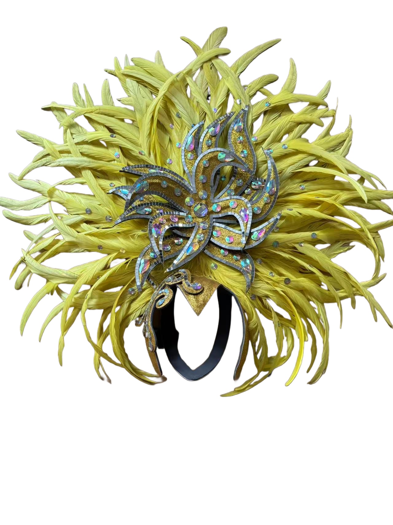 VCSHOES Feather headdress samba costume carnival halloween party bar performance hat makeup dance wings parade