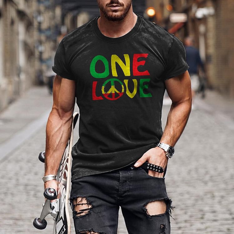 ONE LOVE Music Casual Short Sleeve T-Shirt