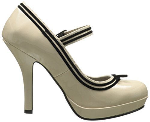 Beige Mary Jane Pumps Polka Dot Platform Heels Vintage Shoes |FSJ Shoes