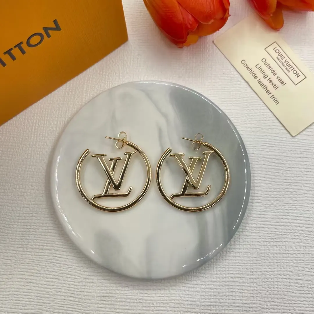Louis Vuitton Circle LV Letter Earrings
