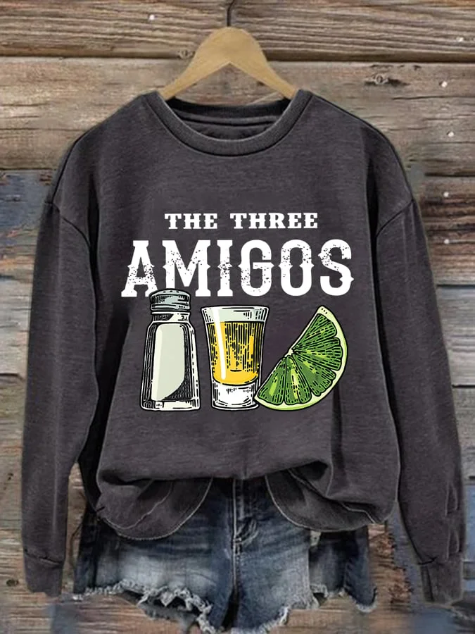 Women's The Three Amigos Cinco De Mayo Print Sweatshirt
