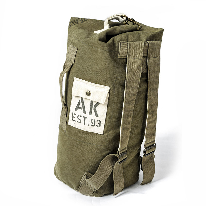 Military Vintage Print Kitbag Bucket Bag