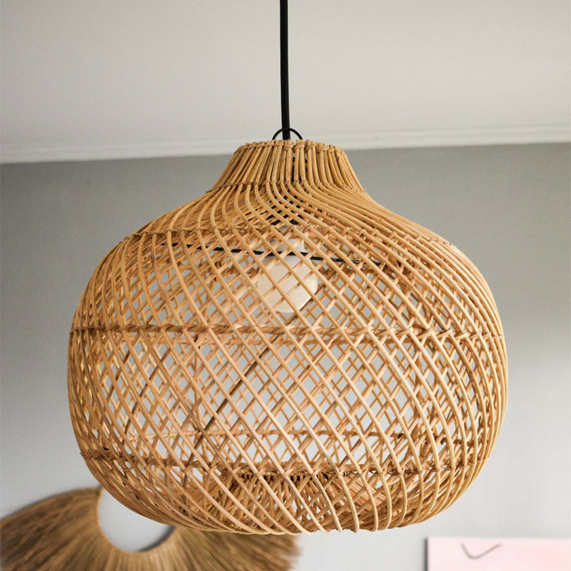 Handmade Rattan Lampshade Wicker Lamp Rustic Pendant Light