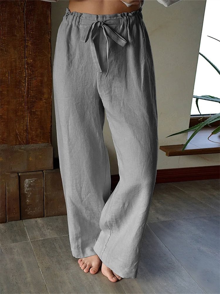 Comfy Drawstring Wide Leg Casual Pants