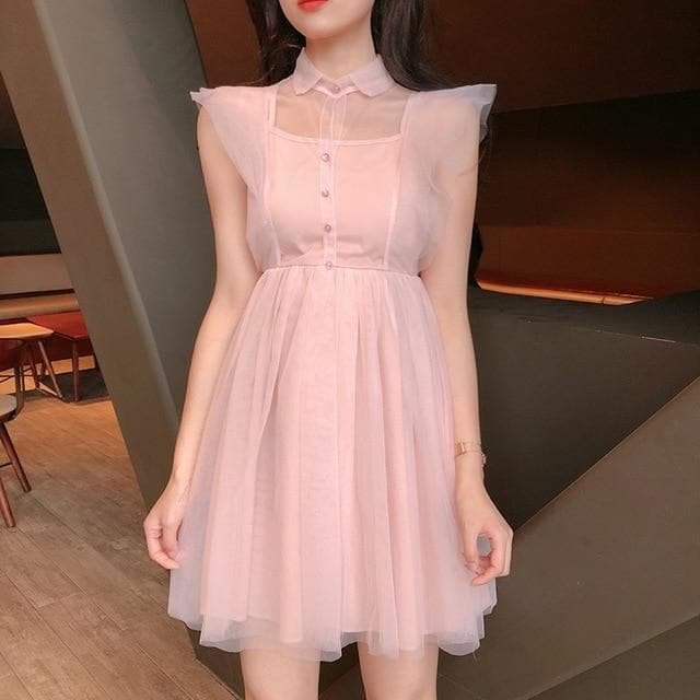 Pink Sweet Ruffles Vestidos Party Dress SP14850