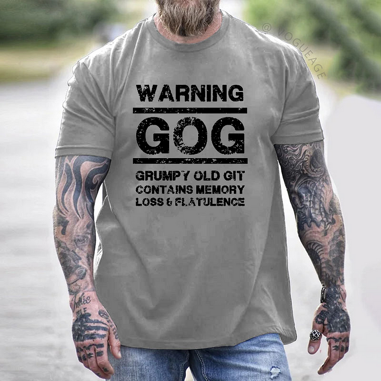 Warning Gog Grumpy Old Git Contains Memory Loss & Flatulence T-shirt
