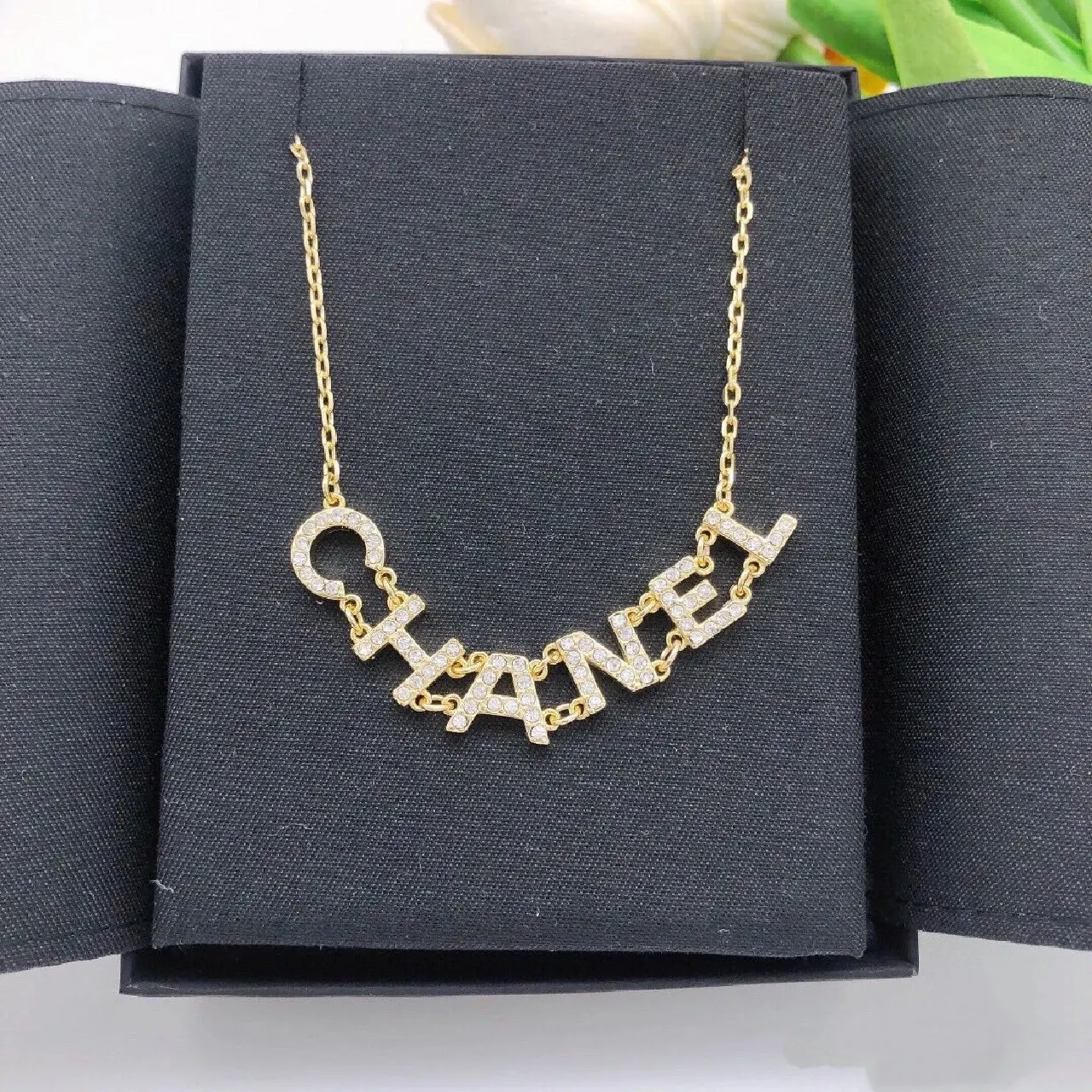 Chanel Monogram Letters Pendant Necklace