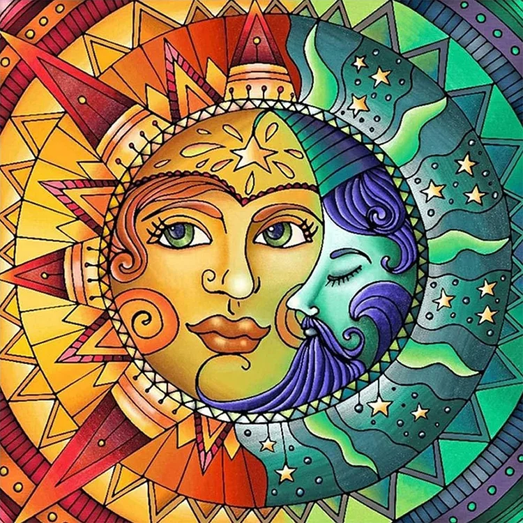 Ericpuzzle™ Ericpuzzle™Sun and Moon Painting Wooden Puzzle